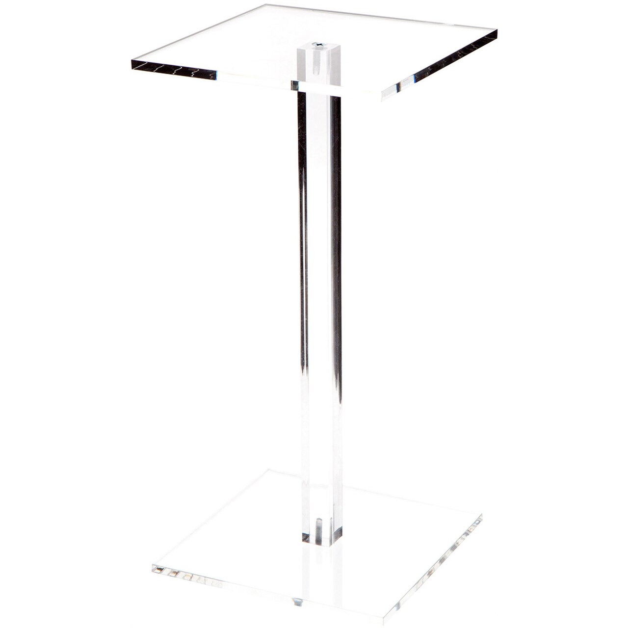 Plymor Clear Acrylic Square Barbell Pedestal Display Riser 12.5 inches (Height) x 6 inches (Width) x 6 inches (Depth) (1/4 inches thick)